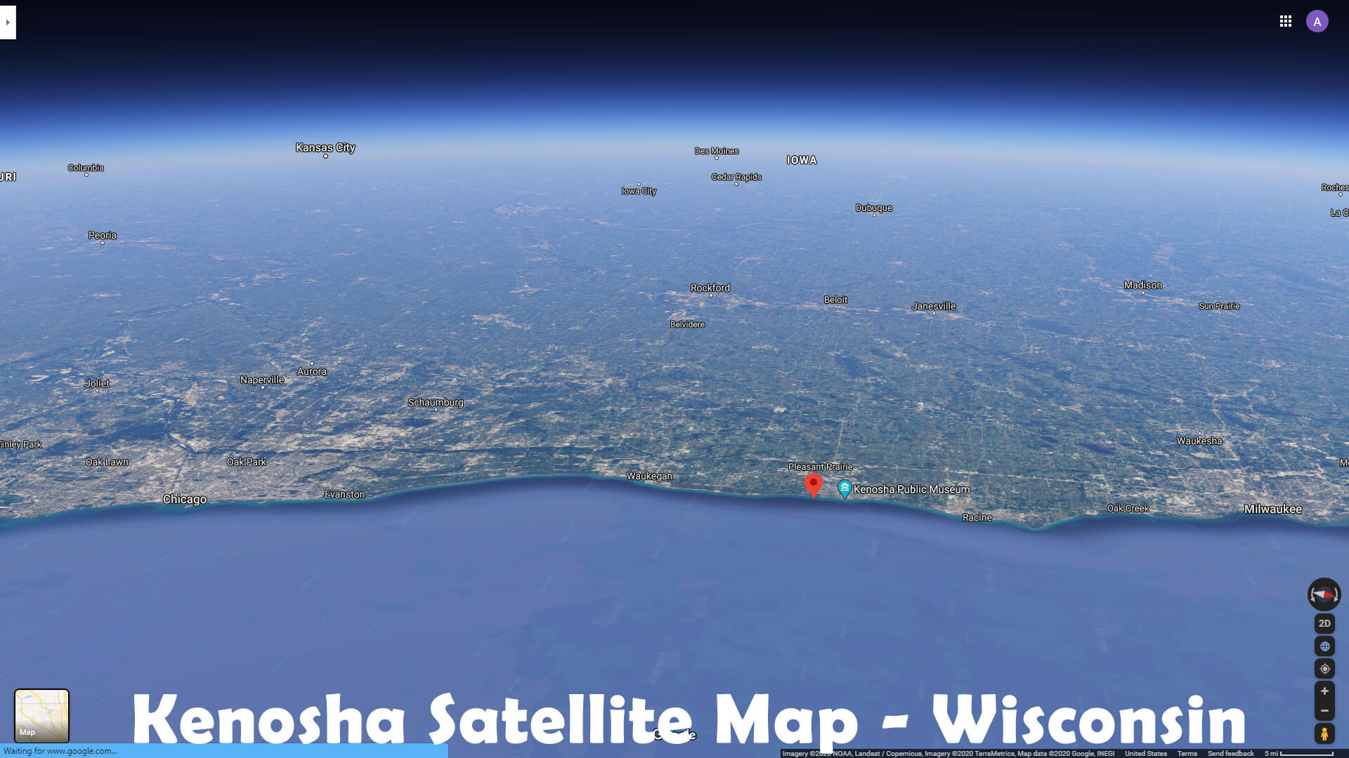 Kenosha Satellite Carte   Wisconsin